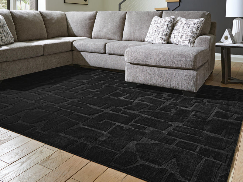 Gibbswell Black Washable 8' x 10' Area Rug - R407461