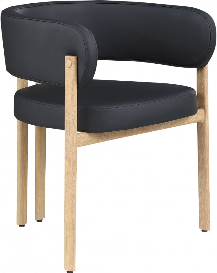 Gideon Vegan Leather Upholstered Dining Chair in Black, Set of 2 - 982Black-C