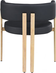 Gideon Vegan Leather Upholstered Dining Chair in Black, Set of 2 - 982Black-C