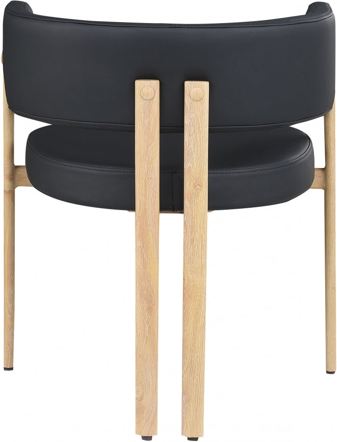 Gideon Vegan Leather Upholstered Dining Chair in Black, Set of 2 - 982Black-C