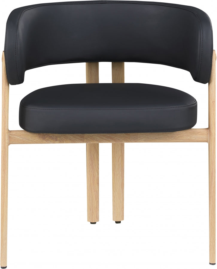 Gideon Vegan Leather Upholstered Dining Chair in Black, Set of 2 - 982Black-C