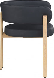 Gideon Vegan Leather Upholstered Dining Chair in Black, Set of 2 - 982Black-C