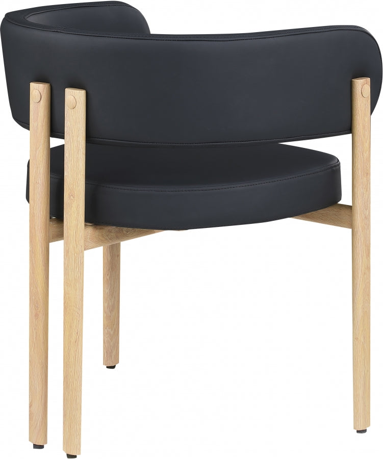 Gideon Vegan Leather Upholstered Dining Chair in Black, Set of 2 - 982Black-C
