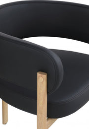 Gideon Vegan Leather Upholstered Dining Chair in Black, Set of 2 - 982Black-C