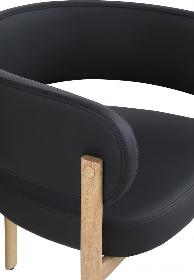 Gideon Vegan Leather Upholstered Dining Chair in Black, Set of 2 - 982Black-C