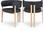 Gideon Vegan Leather Upholstered Dining Chair in Black, Set of 2 - 982Black-C