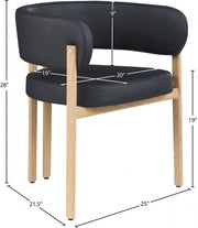 Gideon Vegan Leather Upholstered Dining Chair in Black, Set of 2 - 982Black-C