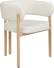 Gideon Vegan Leather Upholstered Dining Chair in Cream, Set of 2 - 982Cream-C