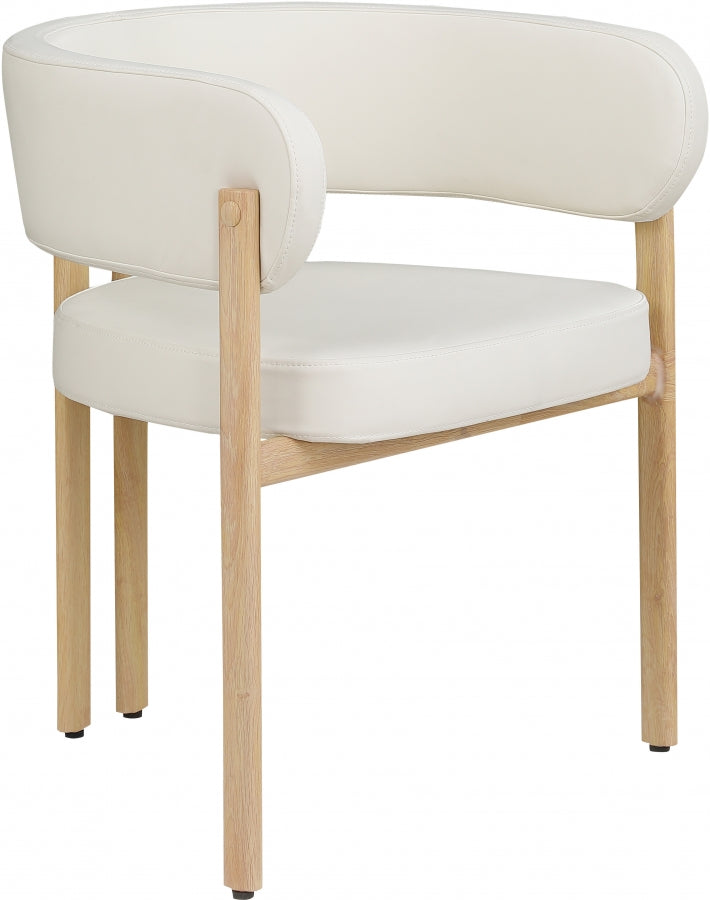 Gideon Vegan Leather Upholstered Dining Chair in Cream, Set of 2 - 982Cream-C