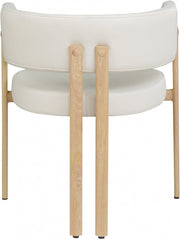 Gideon Vegan Leather Upholstered Dining Chair in Cream, Set of 2 - 982Cream-C