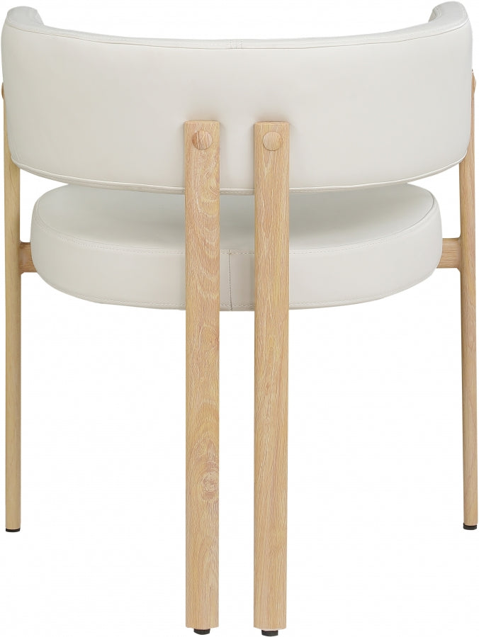 Gideon Vegan Leather Upholstered Dining Chair in Cream, Set of 2 - 982Cream-C