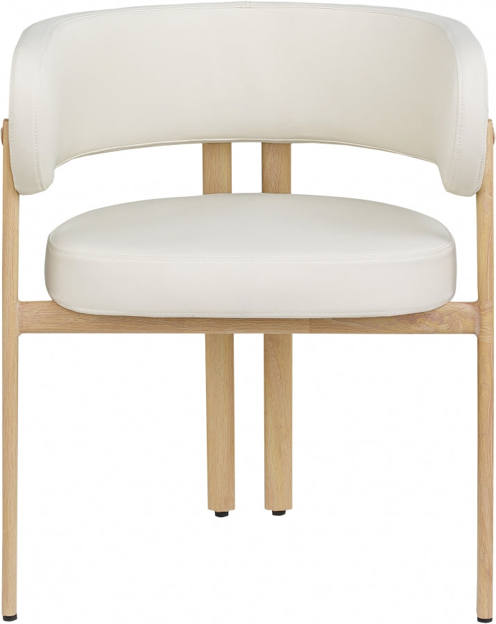 Gideon Vegan Leather Upholstered Dining Chair in Cream, Set of 2 - 982Cream-C