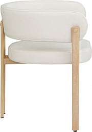 Gideon Vegan Leather Upholstered Dining Chair in Cream, Set of 2 - 982Cream-C