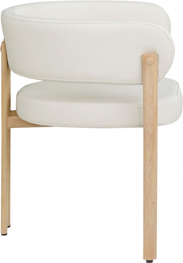Gideon Vegan Leather Upholstered Dining Chair in Cream, Set of 2 - 982Cream-C