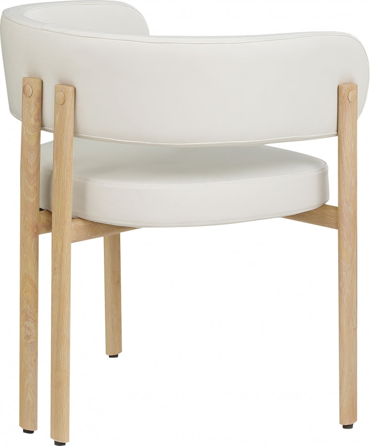 Gideon Vegan Leather Upholstered Dining Chair in Cream, Set of 2 - 982Cream-C