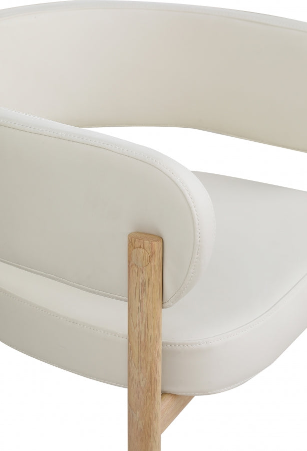 Gideon Vegan Leather Upholstered Dining Chair in Cream, Set of 2 - 982Cream-C