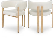 Gideon Vegan Leather Upholstered Dining Chair in Cream, Set of 2 - 982Cream-C