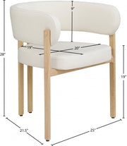 Gideon Vegan Leather Upholstered Dining Chair in Cream, Set of 2 - 982Cream-C