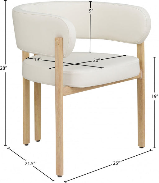 Gideon Vegan Leather Upholstered Dining Chair in Cream, Set of 2 - 982Cream-C