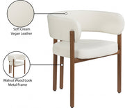 Gideon Vegan Leather Upholstered Dining Chair in Cream, Set of 2 - 983Cream-C