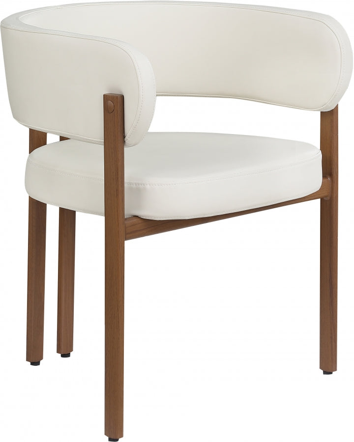Gideon Vegan Leather Upholstered Dining Chair in Cream, Set of 2 - 983Cream-C