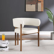 Gideon Vegan Leather Upholstered Dining Chair in Cream, Set of 2 - 983Cream-C