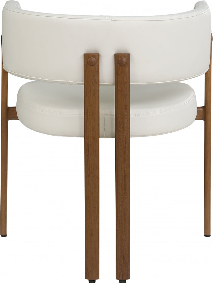 Gideon Vegan Leather Upholstered Dining Chair in Cream, Set of 2 - 983Cream-C