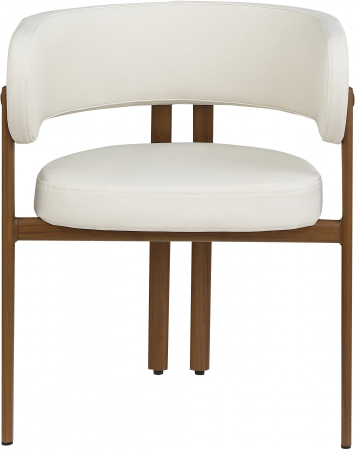 Gideon Vegan Leather Upholstered Dining Chair in Cream, Set of 2 - 983Cream-C