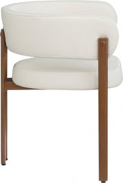 Gideon Vegan Leather Upholstered Dining Chair in Cream, Set of 2 - 983Cream-C