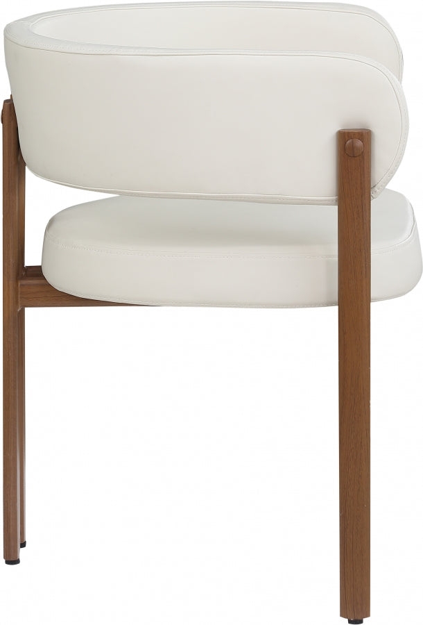 Gideon Vegan Leather Upholstered Dining Chair in Cream, Set of 2 - 983Cream-C
