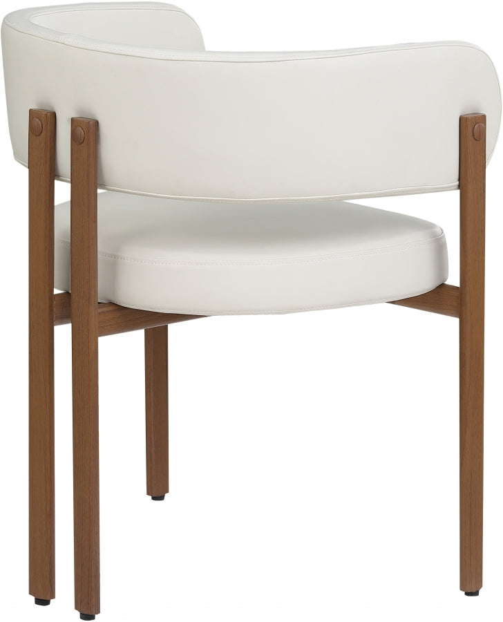 Gideon Vegan Leather Upholstered Dining Chair in Cream, Set of 2 - 983Cream-C