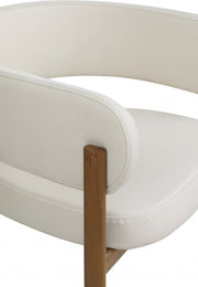 Gideon Vegan Leather Upholstered Dining Chair in Cream, Set of 2 - 983Cream-C