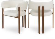 Gideon Vegan Leather Upholstered Dining Chair in Cream, Set of 2 - 983Cream-C