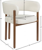 Gideon Vegan Leather Upholstered Dining Chair in Cream, Set of 2 - 983Cream-C