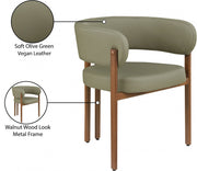 Gideon Vegan Leather Upholstered Dining Chair in Green, Set of 2 - 983Olive-C