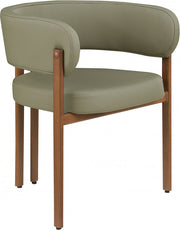 Gideon Vegan Leather Upholstered Dining Chair in Green, Set of 2 - 983Olive-C