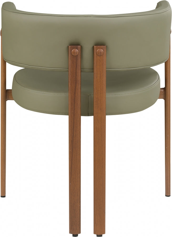 Gideon Vegan Leather Upholstered Dining Chair in Green, Set of 2 - 983Olive-C