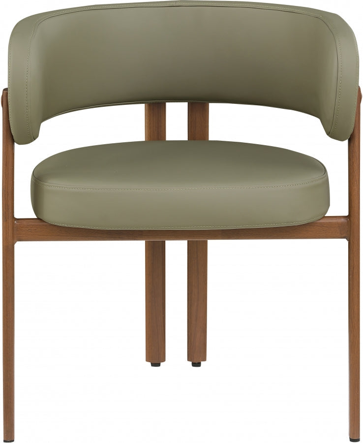 Gideon Vegan Leather Upholstered Dining Chair in Green, Set of 2 - 983Olive-C