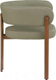 Gideon Vegan Leather Upholstered Dining Chair in Green, Set of 2 - 983Olive-C