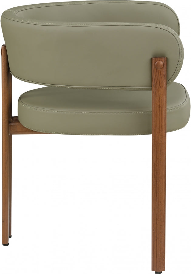 Gideon Vegan Leather Upholstered Dining Chair in Green, Set of 2 - 983Olive-C
