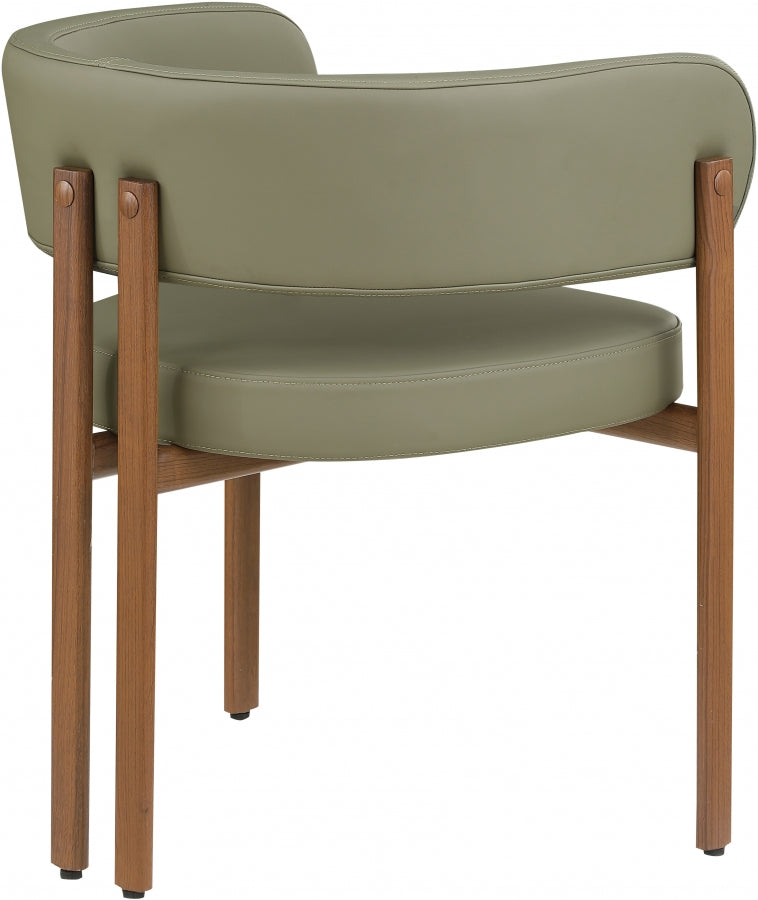 Gideon Vegan Leather Upholstered Dining Chair in Green, Set of 2 - 983Olive-C