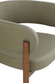 Gideon Vegan Leather Upholstered Dining Chair in Green, Set of 2 - 983Olive-C
