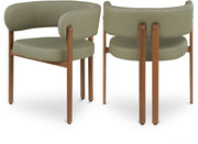 Gideon Vegan Leather Upholstered Dining Chair in Green, Set of 2 - 983Olive-C