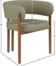 Gideon Vegan Leather Upholstered Dining Chair in Green, Set of 2 - 983Olive-C