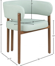 Gideon Vegan Leather Upholstered Dining Chair in Mint, Set of 2 - 983Mint-C