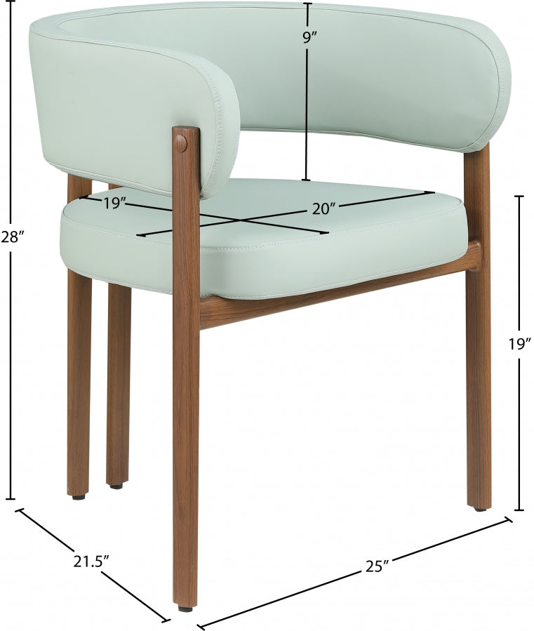 Gideon Vegan Leather Upholstered Dining Chair in Mint, Set of 2 - 983Mint-C