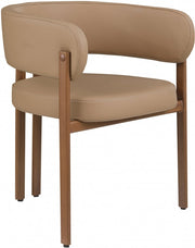 Gideon Vegan Leather Upholstered Dining Chair in Natural, Set of 2 - 983Tan-C