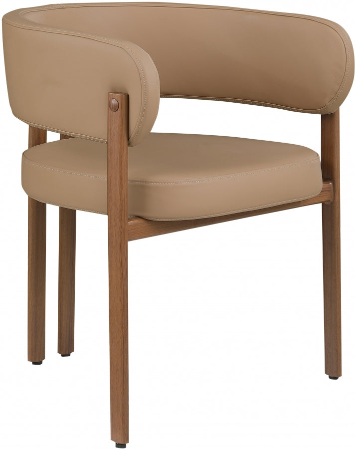 Gideon Vegan Leather Upholstered Dining Chair in Natural, Set of 2 - 983Tan-C