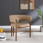 Gideon Vegan Leather Upholstered Dining Chair in Natural, Set of 2 - 983Tan-C
