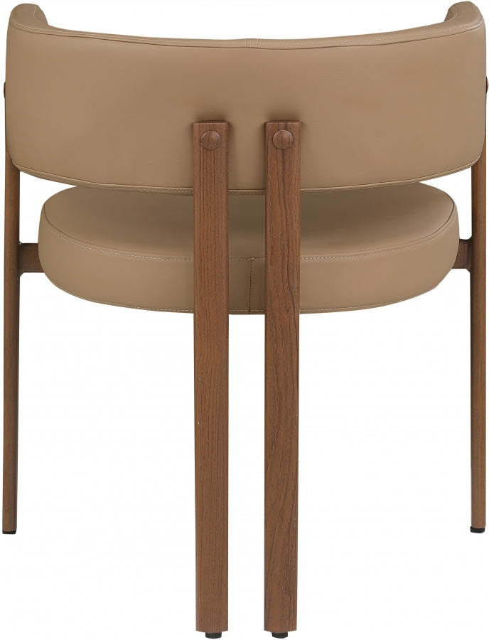 Gideon Vegan Leather Upholstered Dining Chair in Natural, Set of 2 - 983Tan-C